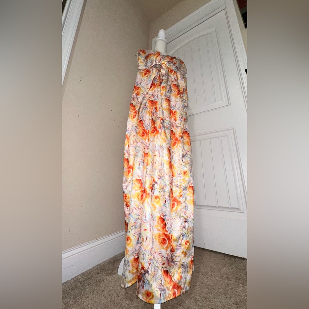 Fanco silky thin strapped floral wide leg jumpsuit